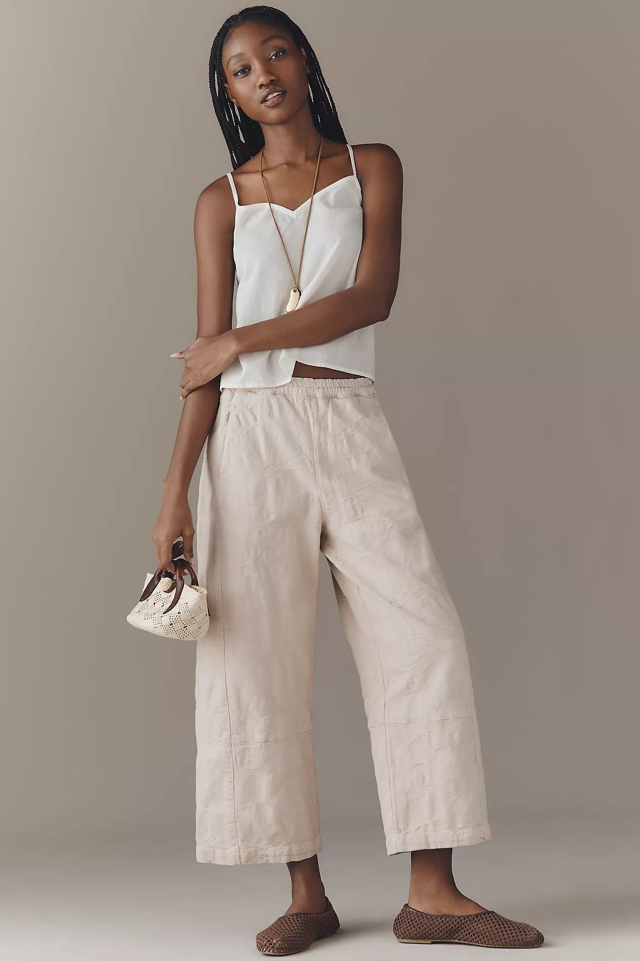 The Izzie Relaxed Pull-On Barrel Pants by Pilcro: Jacquard Edition | Anthropologie (US)