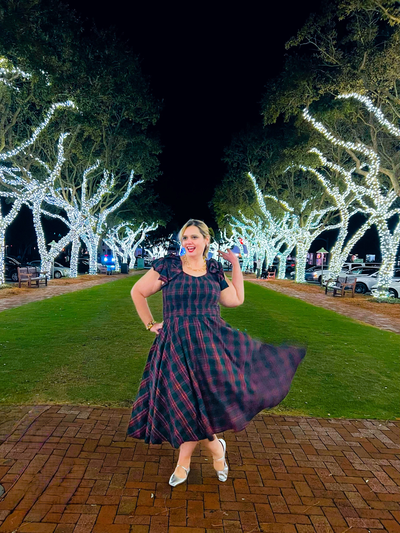 Feeling festive in the merry Plaid l. This dress is so comfortable and cute with plenty of stretch in the smocking, I am wearing an xl. Use dressedofintentions15 to save 15% 

#LTKMidsize #LTKHoliday #LTKSeasonal