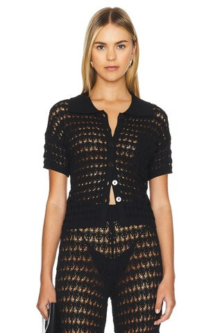 LNA Delfina Crochet Top in Black from Revolve.com | Revolve Clothing (Global)