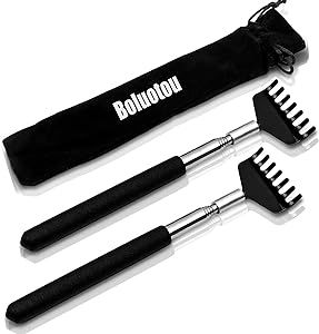 2 Pack Portable Extendable Back Scratcher, Kuvvfe Stainless Steel Telescoping Back Scratcher with... | Amazon (US)