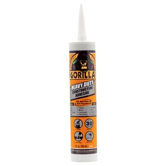 Gorilla Heavy Duty Polymer-based White Multi-use Interior/Exterior Construction Adhesive ( 9-fl o... | Lowe's