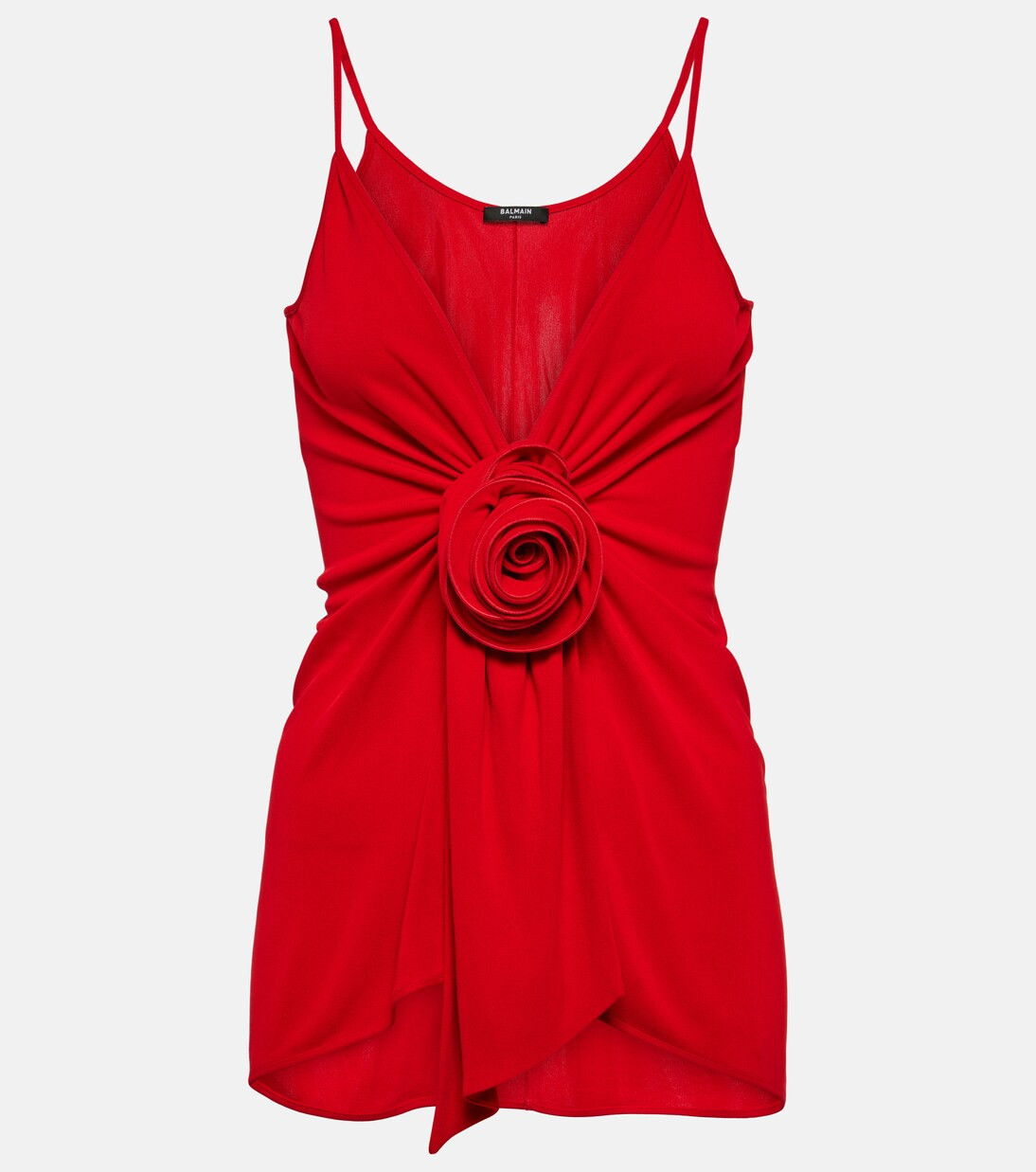 Floral-appliqué gathered crêpe top | Mytheresa (UK)