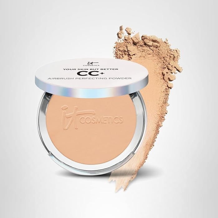 IT Cosmetics CC+ Airbrush Perfecting Powder Foundation - Sheer to Full Coverage Pressed Powder, B... | Amazon (US)