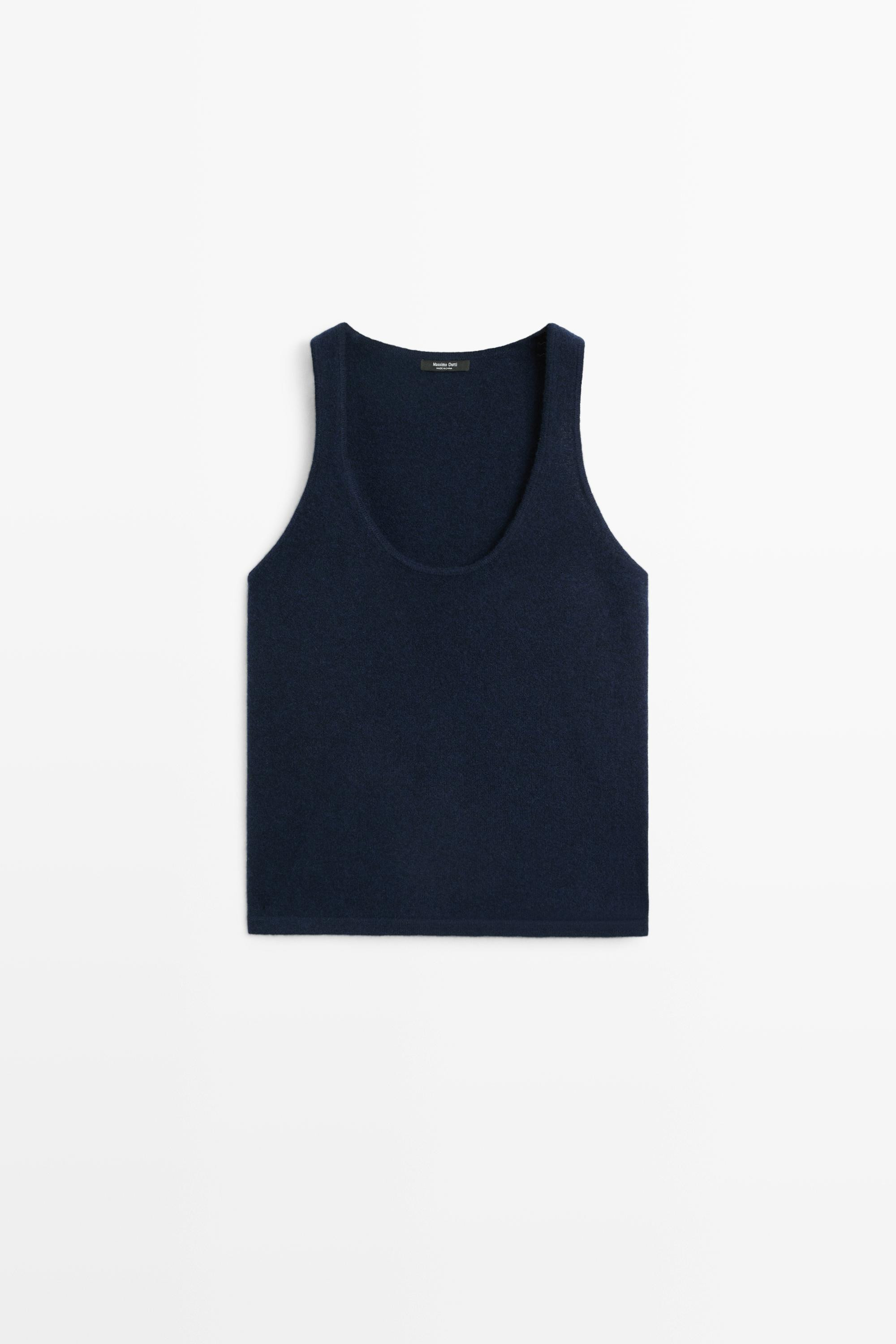 Wool-blend knit crew neck top | Massimo Dutti US