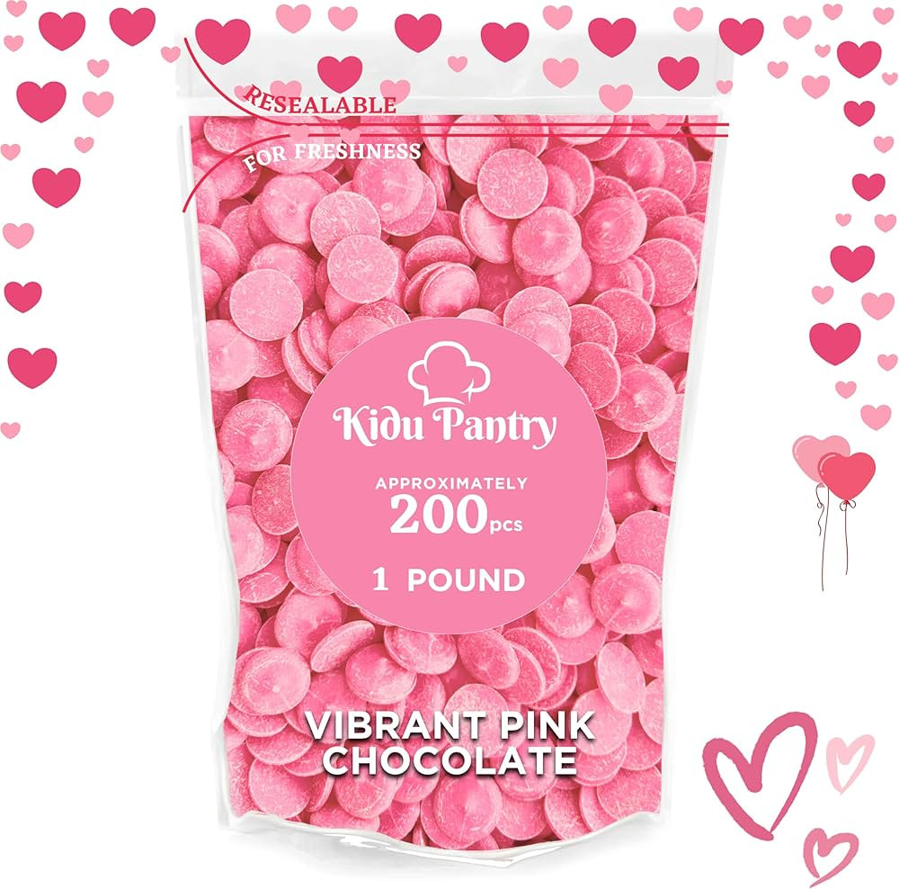 Kidu Pantry Vbrant Pink Melting Chocolate Wafers 1 Pound Bulk In Resealable Bag - Valentine's Day... | Amazon (US)