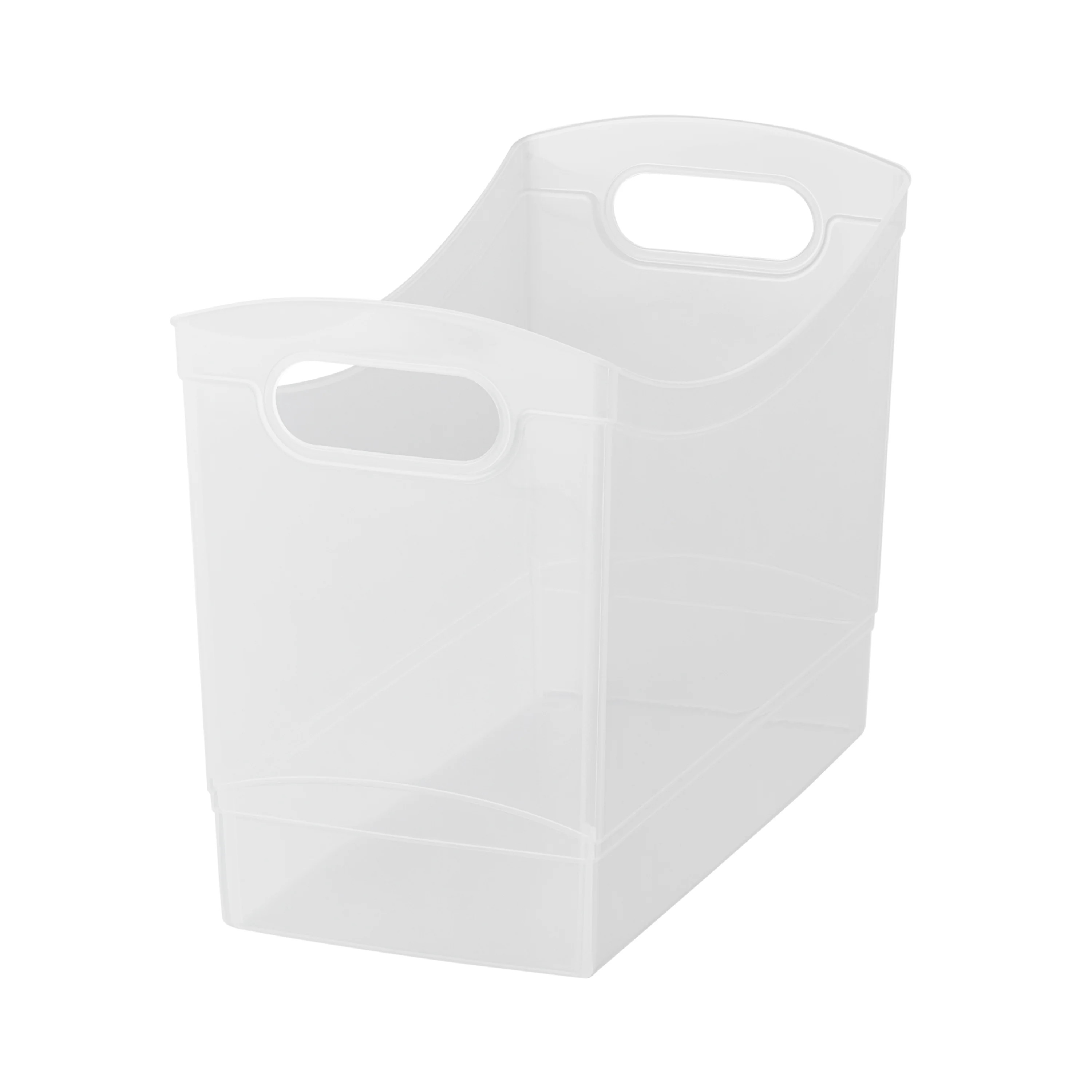Mainstays Plastic Utility Storage Bin 12 Qt Narrow Rectangle with Carrying Handles, Clear | Walmart (US)