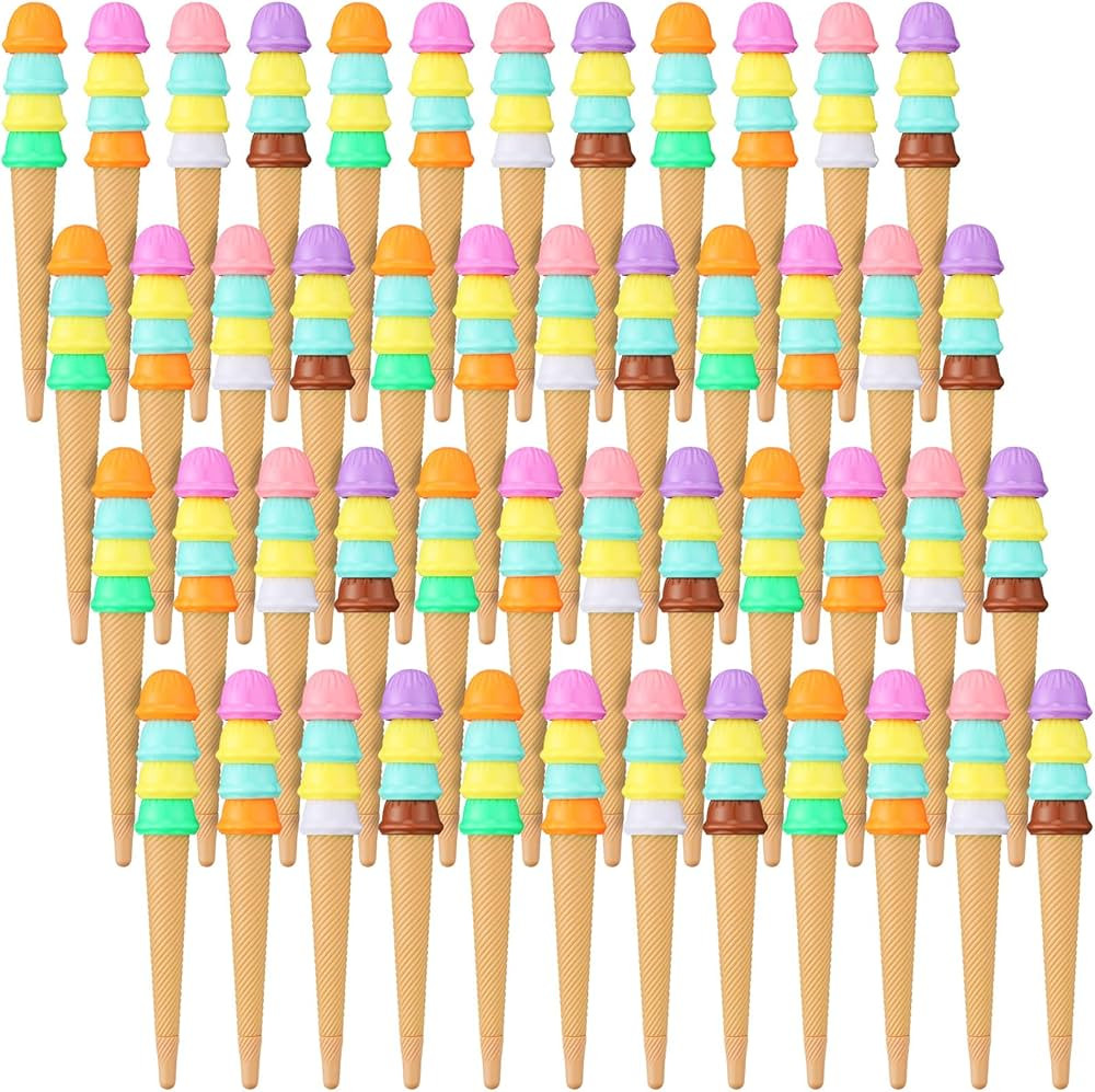 48 Pack Ice Cream Pen Assorted Color Cute Pens for Kids Ice Cream Cone Novelty Pens Novelty Cute ... | Amazon (US)