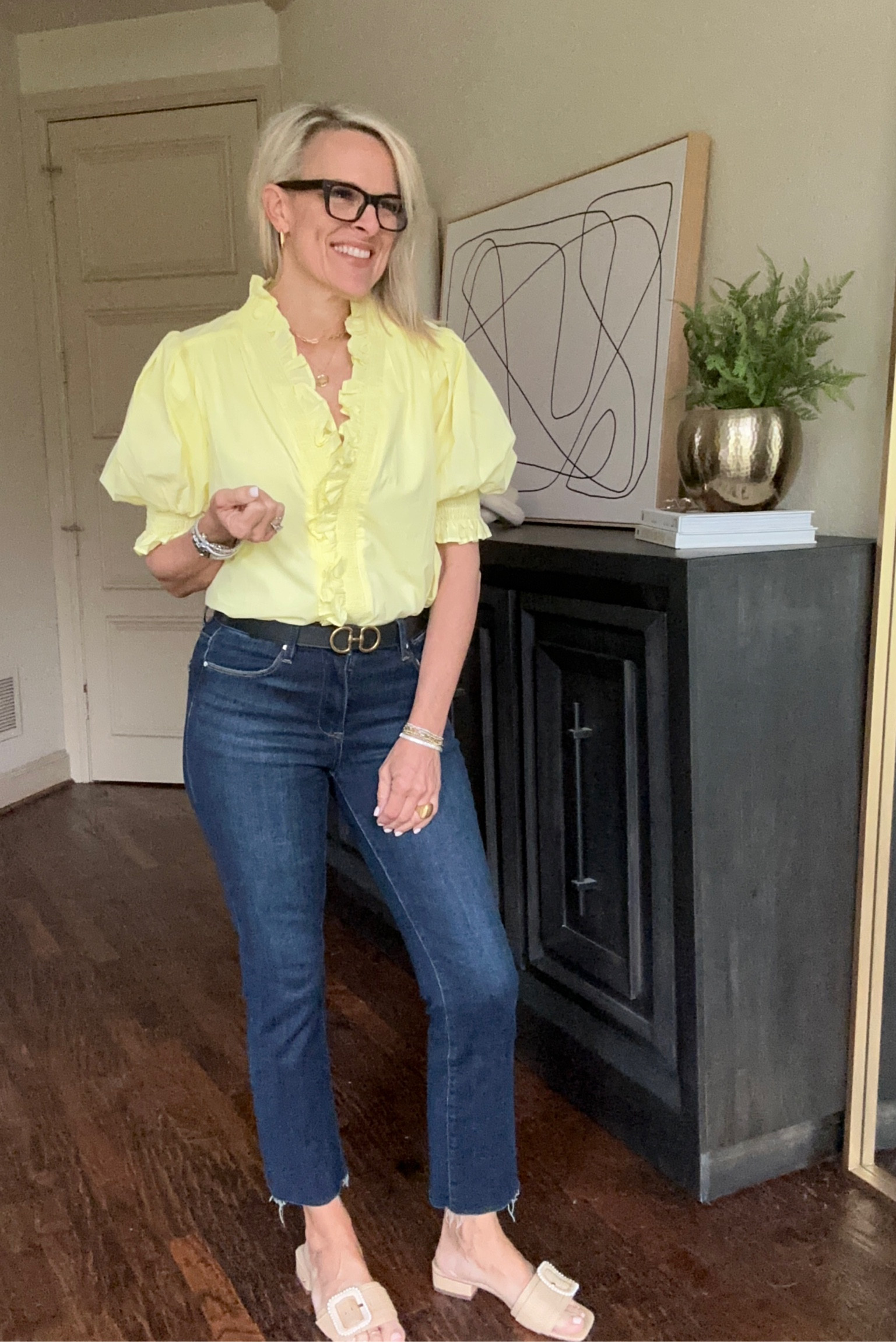 Cute spring top with fun details. Ruffles at collar and sleeves 

Paired with these AWESOME dark denim. Stretchy, comfortable, no distressing. These are SO GOOD!! 

Avara Code CINDY15 for 15% off one time use every 90 days 

Avara 

#LTKstyletip #LTKfindsunder100 #LTKover40