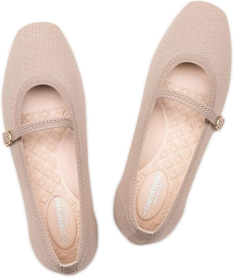 Frank Mully Mary Jane Women Flat Shoes Slip on Square-Toe Washable Shoes Comfortable for Dressy a... | Amazon (US)