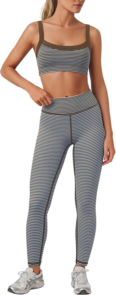 Womens Striped Workout Sets 2 Piece | Amazon (US)