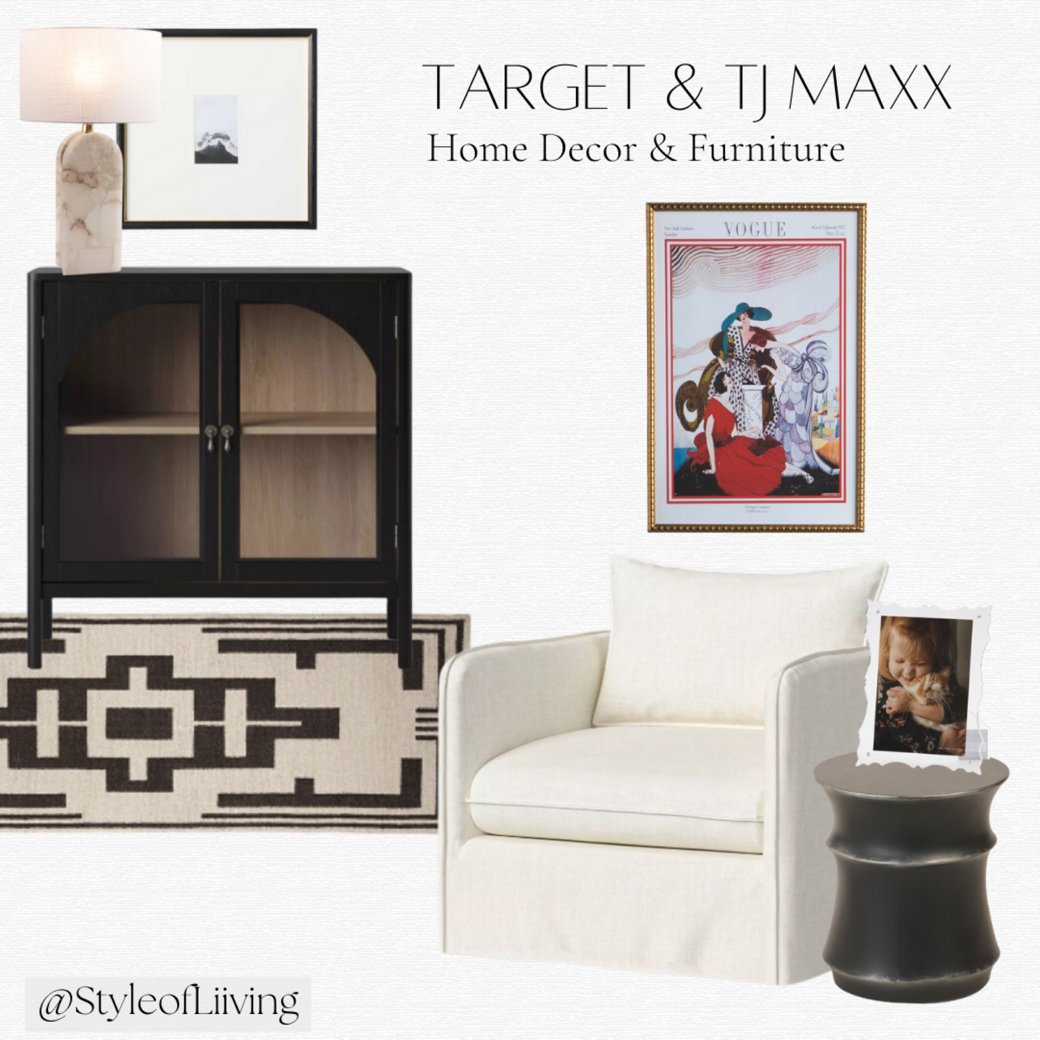Target and TJ Maxx home decor and furniture. Runner rug, sideboard cabinet table, accent chair cream, side table, wall frame artwork, table lamp, picture frame.

#LTKStyleTip #LTKFamily #LTKHome