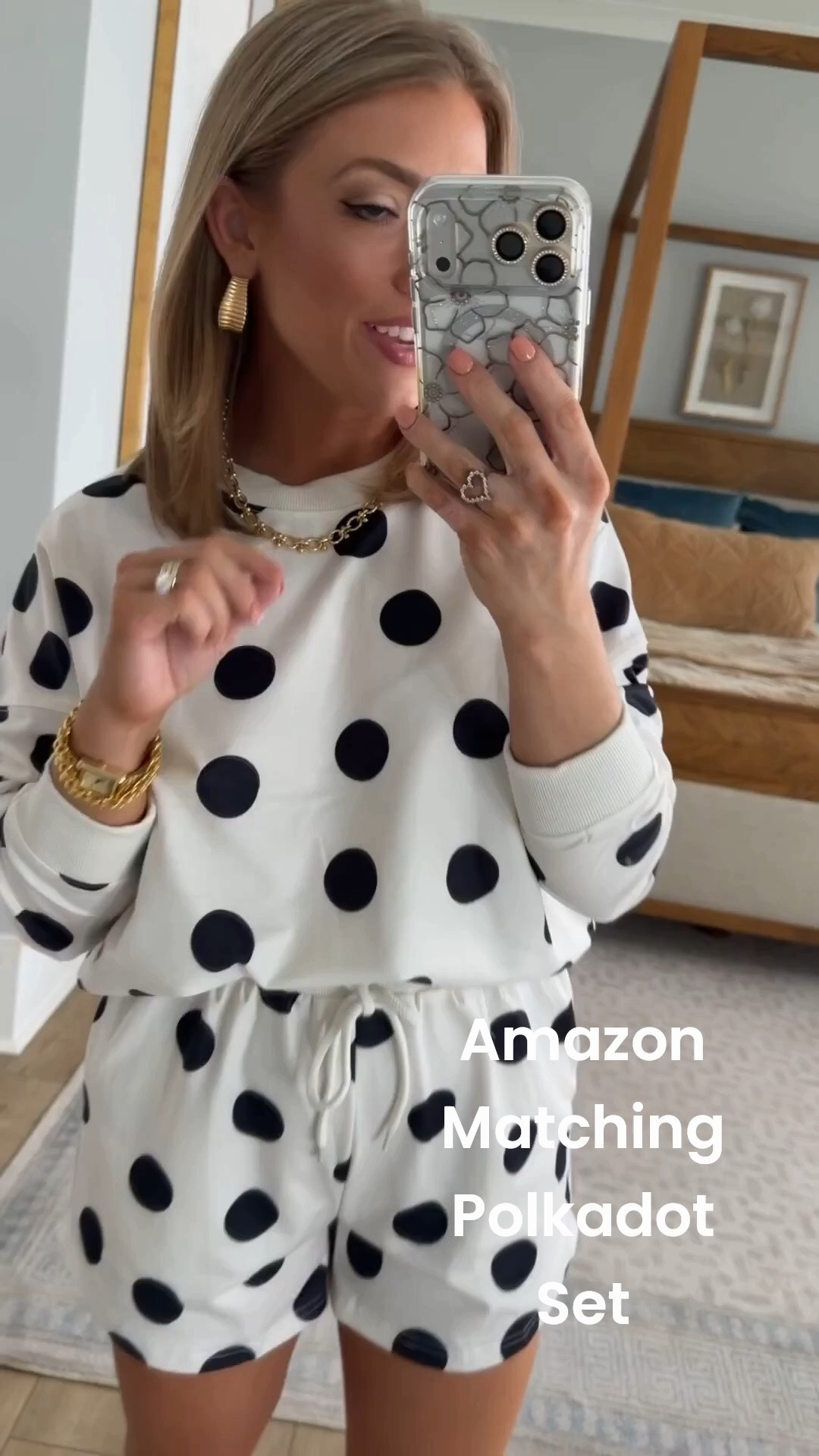 The cutest Amazon lounge set that you’ll never want to take off! 🤍🖤 This black and white polka dot matching set is unbelievably soft and perfect for relaxing at home, running errands, travel days, or coffee runs. Cute enough to wear out and comfortable enough to live in!

#amazonfashion #amazonloungewear #matchingset #polkadot #amazonfinds #comfystyle #traveloutfit #casualstyle #everydayfashion #affordablefashion #amazonoutfit #cozystyle #loungeset #momstyle #stylefinds

#LTKootd #LTKPetite