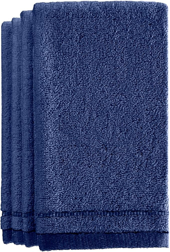 Cotton Fingertip Towels Set Blue - 4 Pack - 11 x 18 Inches Decorative Small Extra-Absorbent and S... | Amazon (US)