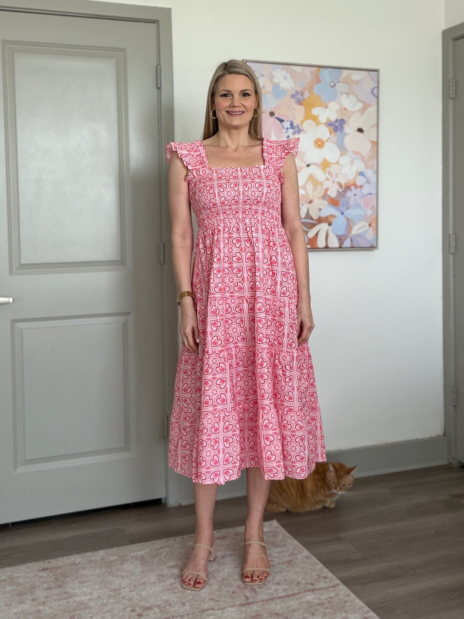 Hill House Nap Dress with heart print. Sooo cute! Perfect for spring and summer. Vacation dress. Wearing size small. Fits true to size  

#LTKTall #LTKootd #LTKTravel