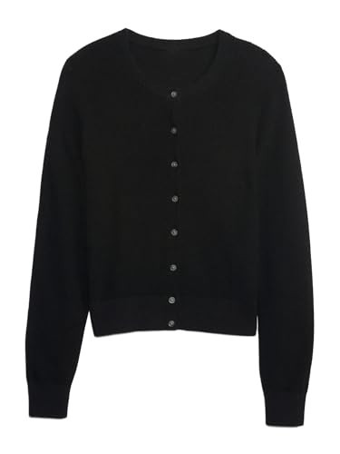 GAP Womens Ribbed Cardigan True Black L | Amazon (US)