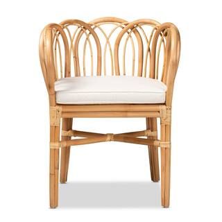 Baxton Studio Melody Natural and White Accent Chair-185-11868-HD - The Home Depot | The Home Depot