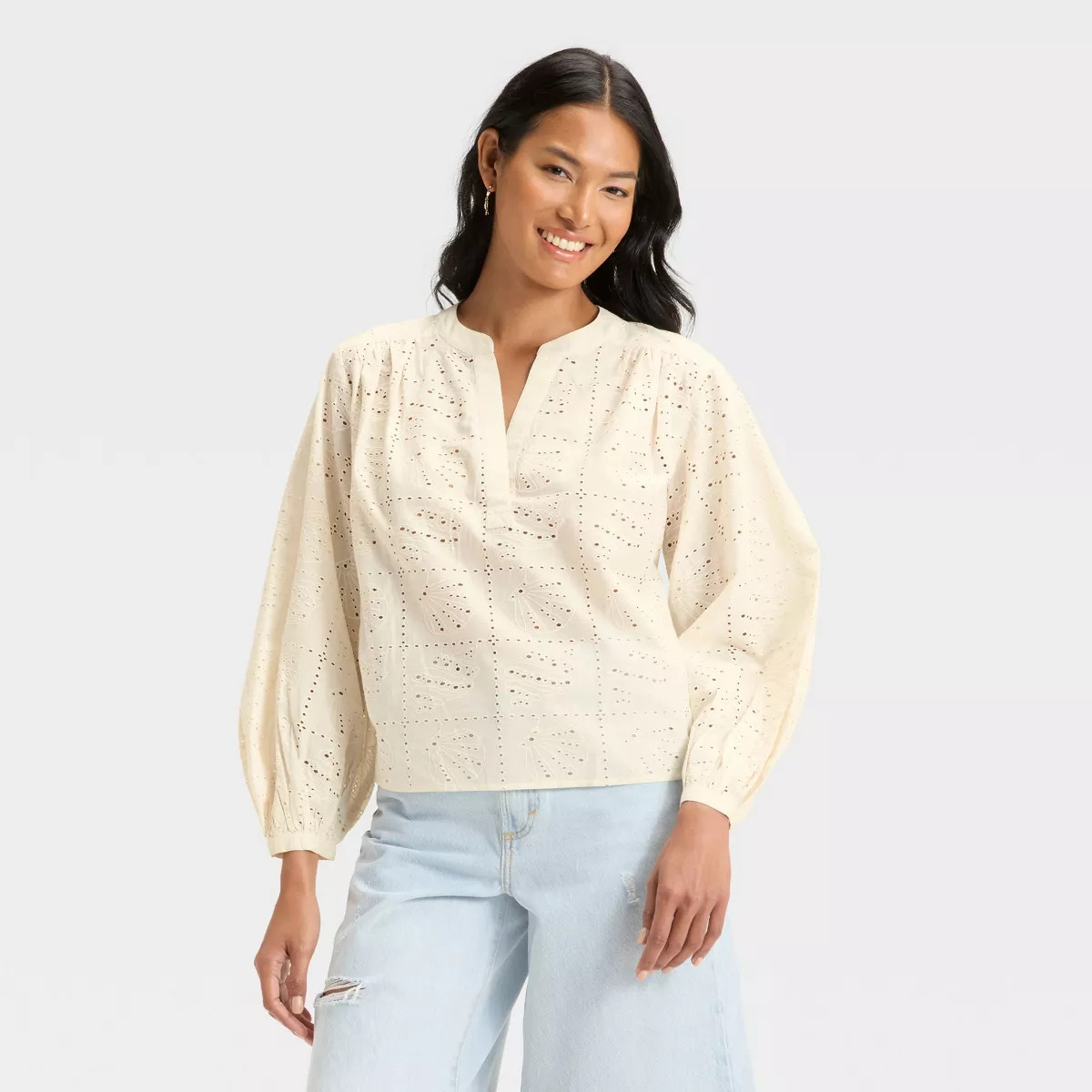 Women's Long Sleeve Popover Blouse - Universal Thread™ | Target