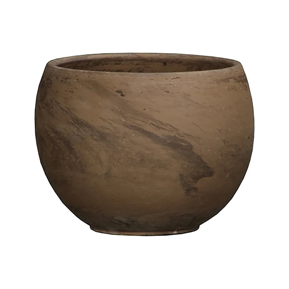 Lowe's Round 7.5-in W x 10.25-in L Brown Terracotta Indoor/Outdoor Planter Large | 899024 | Lowe's