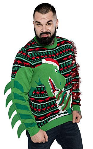 Ugly Christmas Sweater for Men Women Unisex Novelty Pullover for Xmas Party with Reindeer Santa 18003 FE L | Amazon (US)