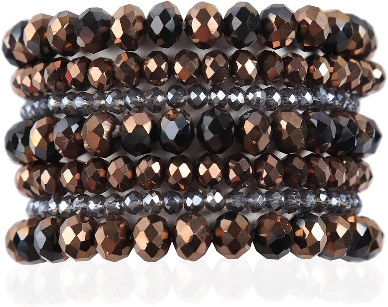 RIAH FASHION Bohemian Multi-Layer Beaded Stacking Statement Bracelets - Versatile Stretch Strand ... | Amazon (US)