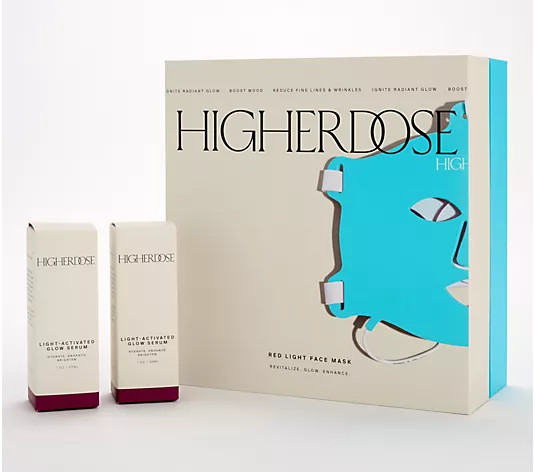 HigherDose Red Light Face Mask w/ Light- Activated Serum Bundle - QVC.com | QVC