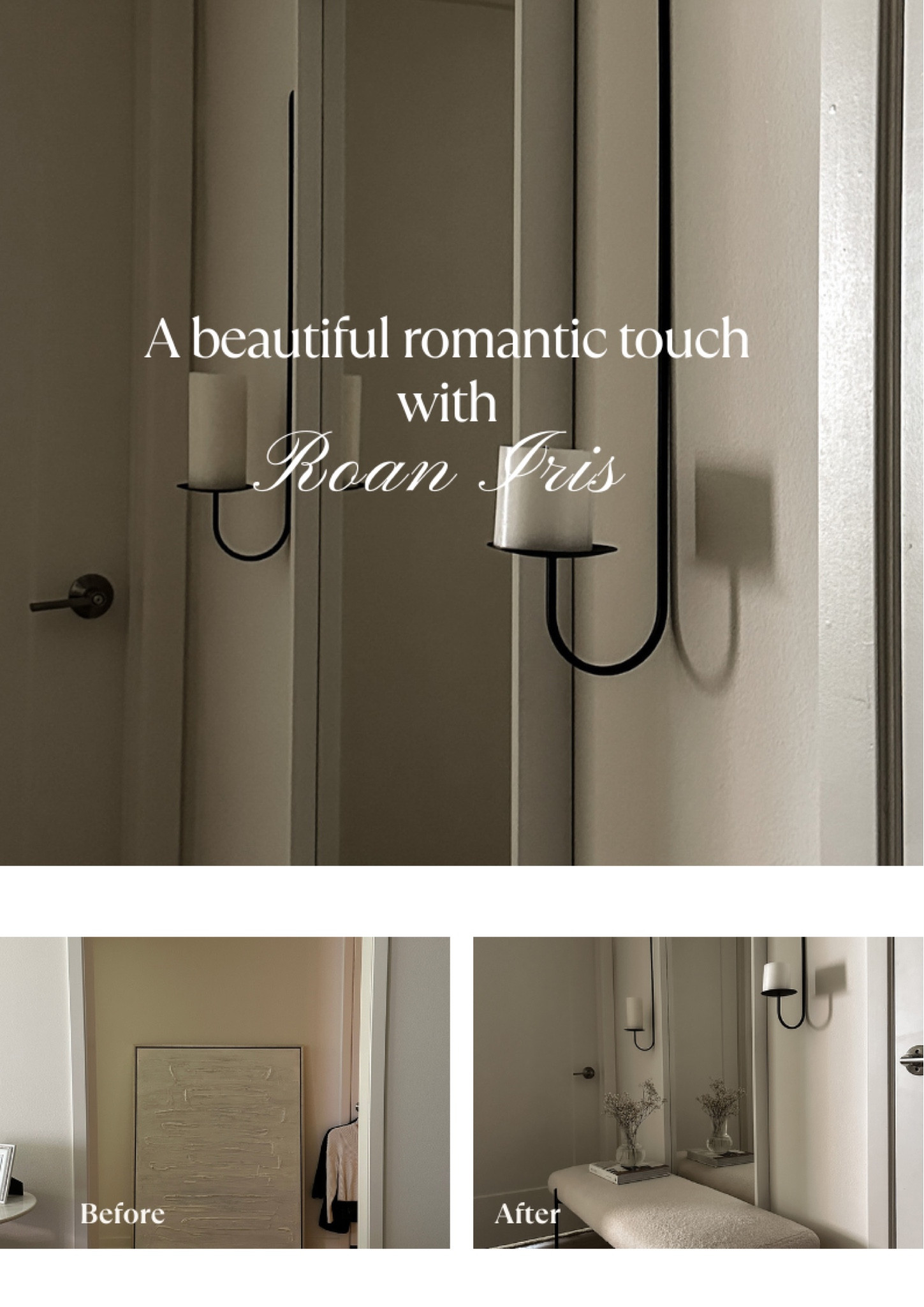 Minimal and delicate wall candle holders. 

Hallway - Entry - Bedroom
Home Decor