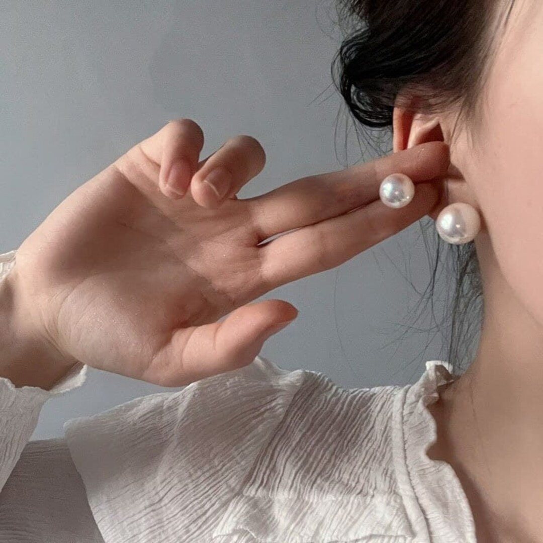 Large Pearl Stud Earring, Swarovski Pearl Studs, 12mm 14mm Pearl Earrings, Bridal Pearl Post Earr... | Etsy (US)