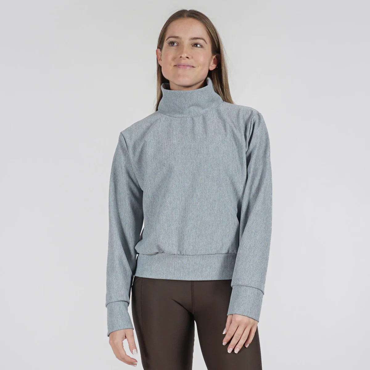 Micro Rib Mock Neck Pullover | Greatly & Co.