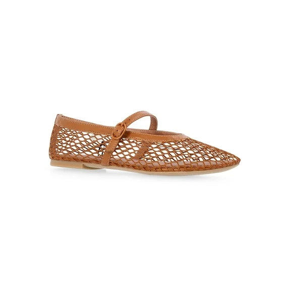No Boundaries Women’s Mesh Mary Jane Flats | Walmart (US)