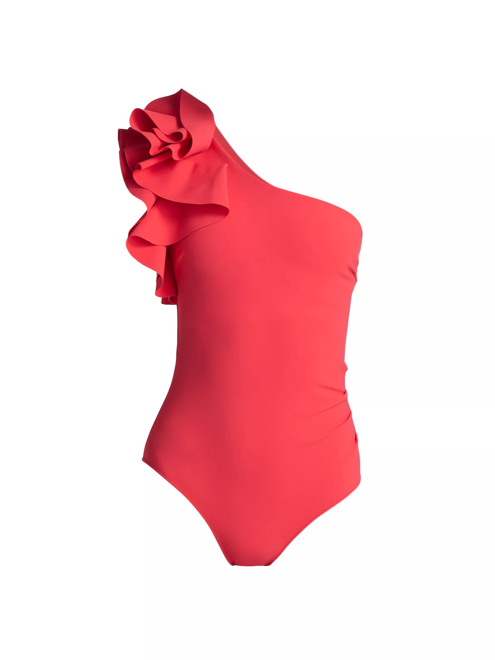 One-Shoulder Ruffled One-Piece Swimsuit | Saks Fifth Avenue
