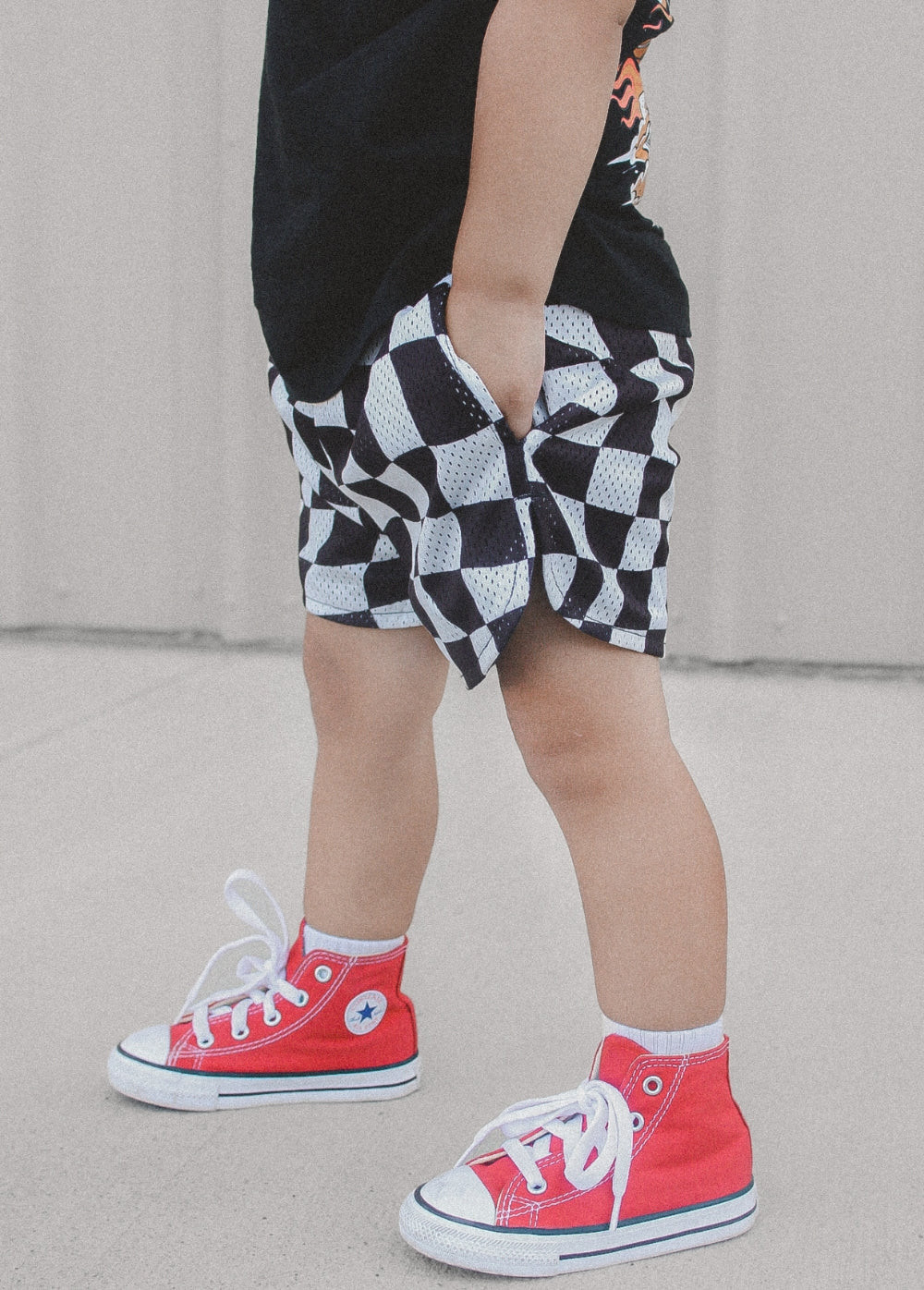 Black Checker Basketball Shorts | Little Trouble