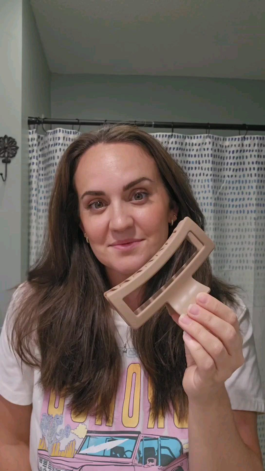 The best jumbo claw clip for long thick hair! Strong hold and doesn't budge!! My graphic tee is $13 and my gold hoop set is under $10!!....Gold hoops, graphic tee, fall fashion, target finds, amazon finds, mom fashion, sahm style, mom style

#LTKSeasonal