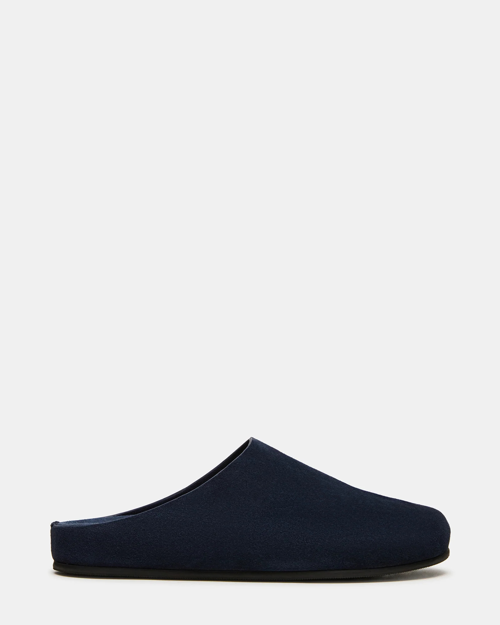 FERN Navy Suede Mule Slip-On Round-Toe Women's Flat | Steve Madden (US)