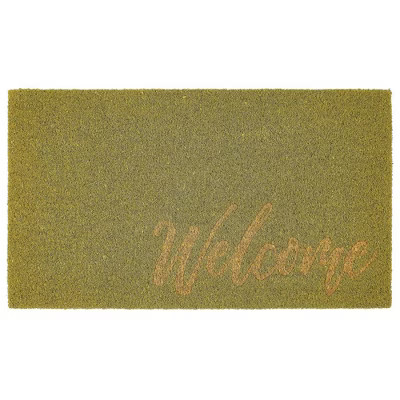 mDesign Rectangular Natural Coir/Rubber Entryway Welcome Doormat | Target