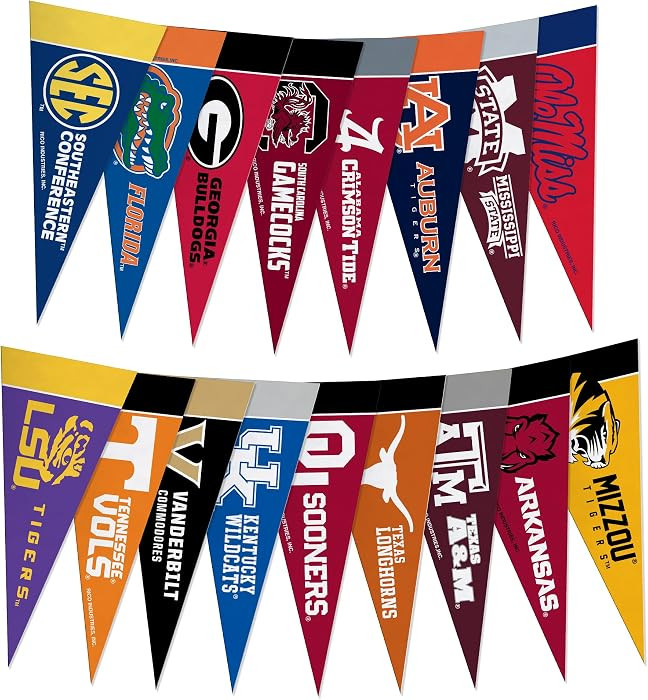 Rico Industries NCAA Complete 4" x 9" Felt Mini Pennant Conference Set (Includes ALL Teams of Eac... | Amazon (US)