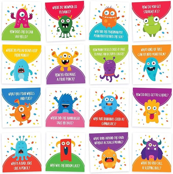 Lunch Box Jokes for Kids - 60 Cute Inspirational and Motivational Thinking of You Notes Cards for... | Amazon (US)