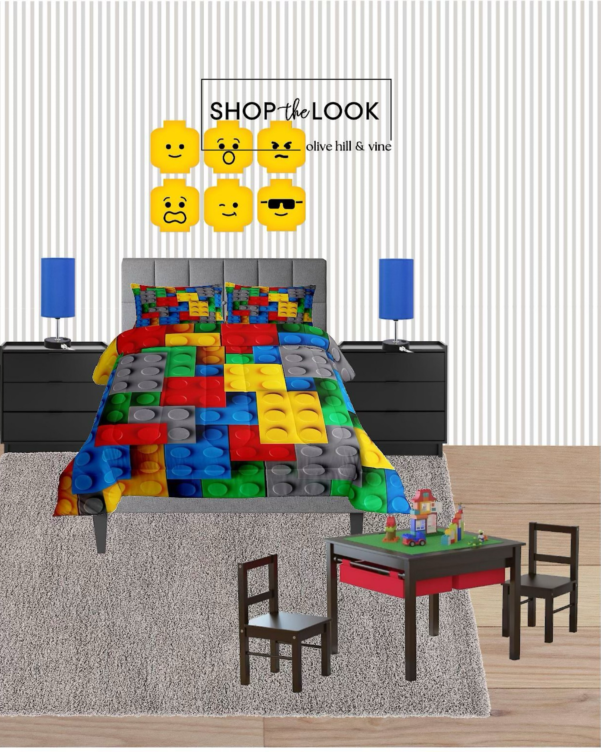 Step into a world of imagination with this Lego-themed bedroom! From a 3D Lego comforter and playful wall decor to a smart play table with storage, this design is perfect for young builders who love fun, function, and creativity all in one space.

#LTKKids #LTKHome #LTKFamily