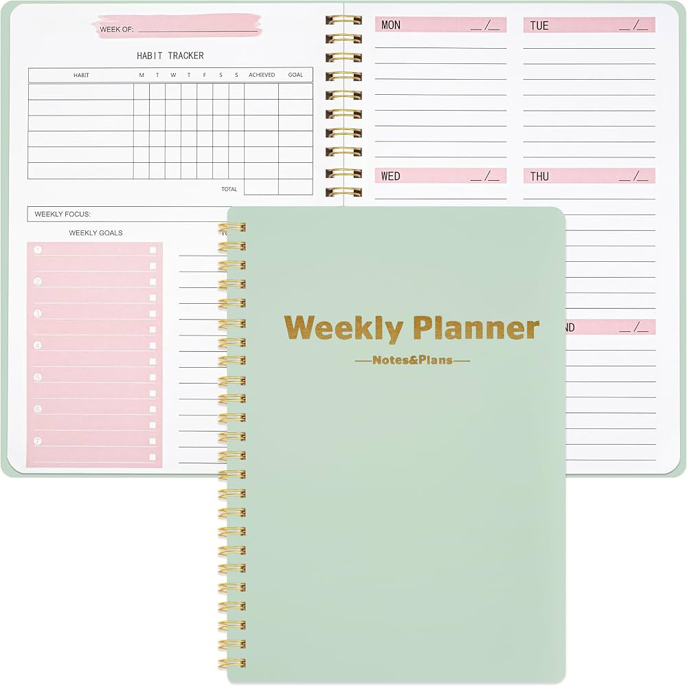 Undated Weekly Planner, 52 Sheets Weekly Goals Notebook, 6.4x8.4 To Do List Planner, Habit Tracke... | Amazon (US)