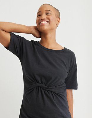 Aerie Knot Front T-Shirt Dress | American Eagle Outfitters (US & CA)