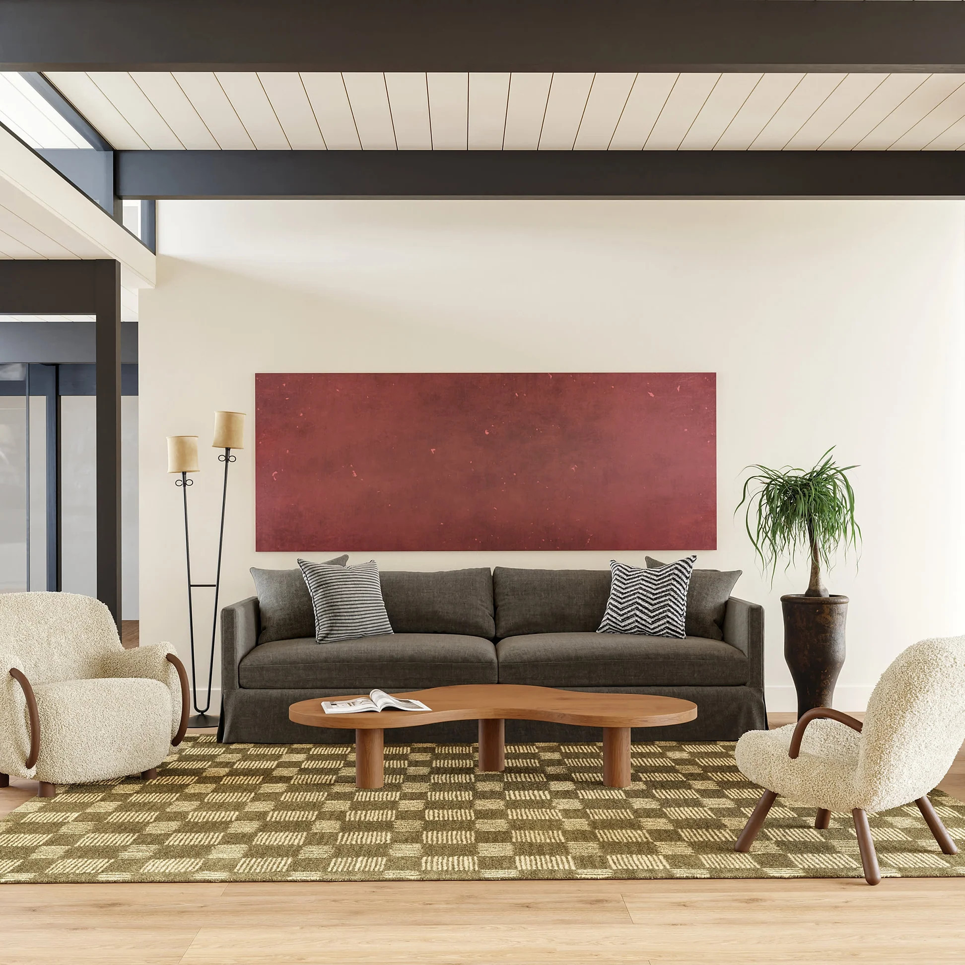 Quince Checked Wool Rug | Rugs USA