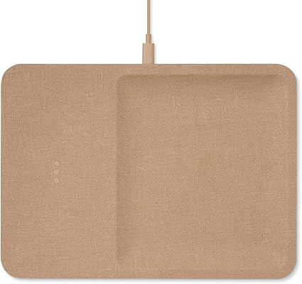 Courant Catch:3 - Belgian Linen Wireless Charging Station and Valet Tray (Camel) - Qi Certified -... | Amazon (US)