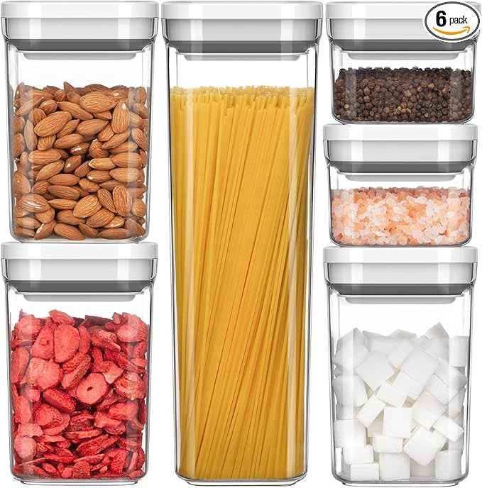 MR.SIGA 6 Piece Airtight Food Storage Container Set, BPA Free Kitchen Pantry Organization Caniste... | Amazon (US)