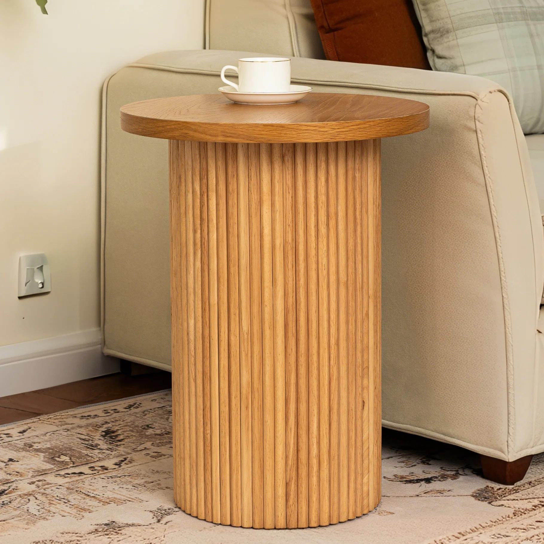 Ansel 22" Tall Pedestal Wood Round End Table | Wayfair North America