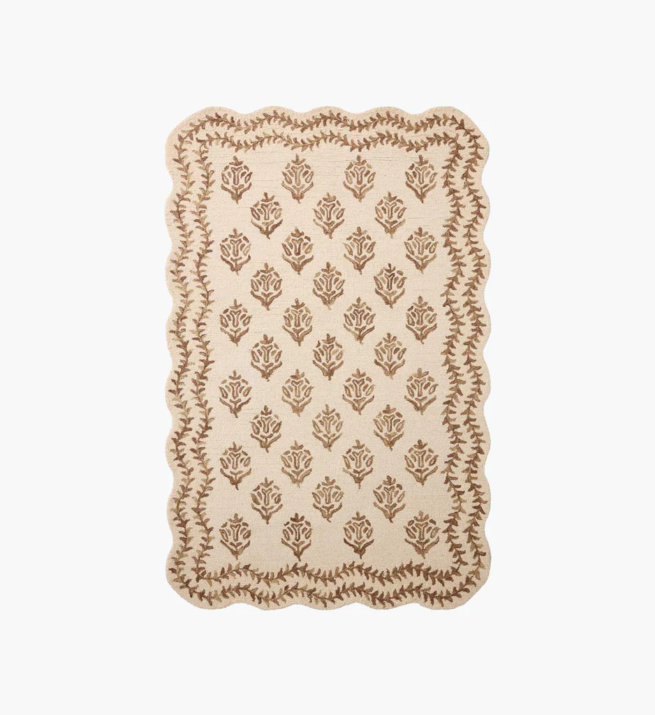 Lisette Wool Hooked Rug - Ivory & Natural | Rifle Paper Co.