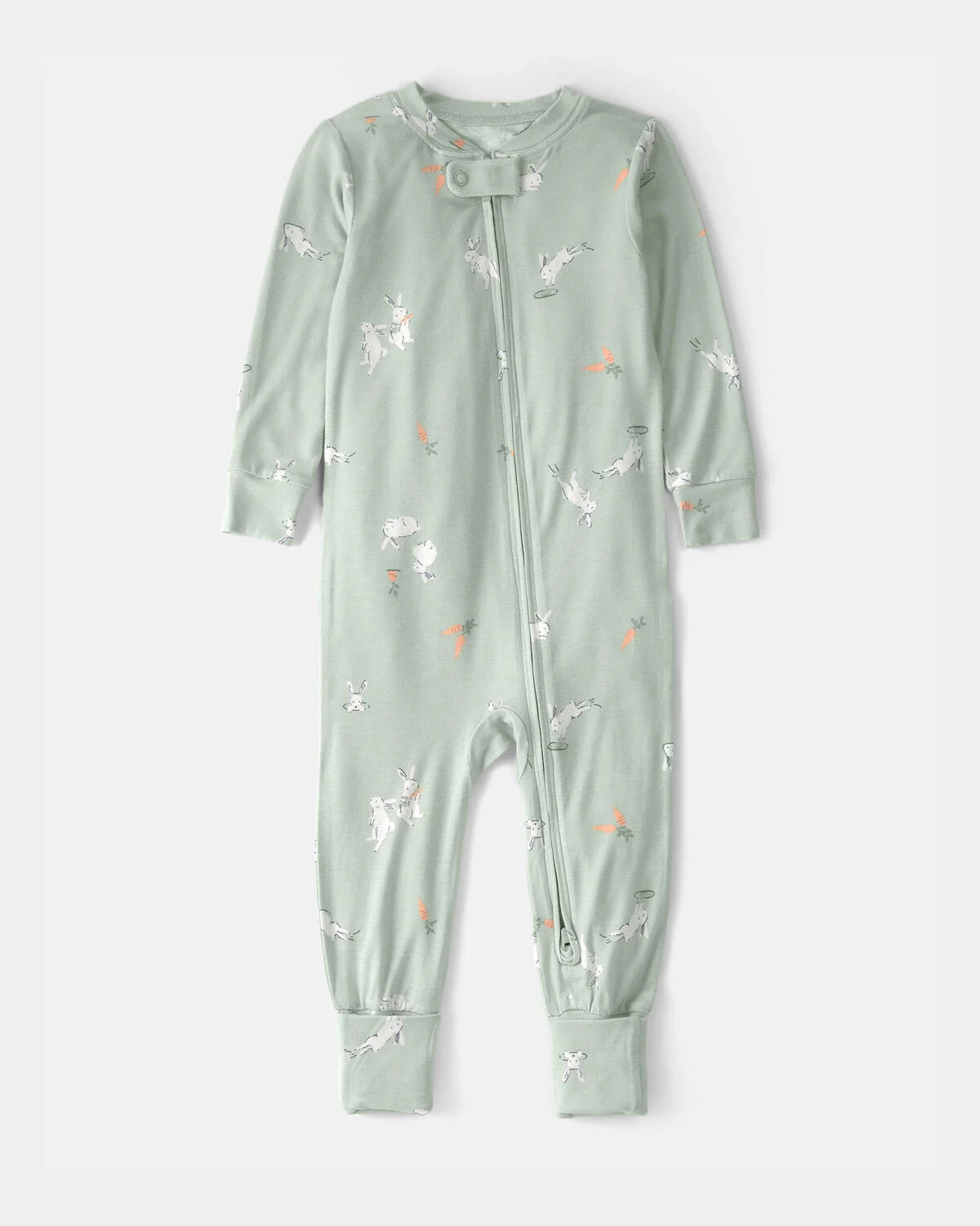 Toddler Easter Bunny PurelySoft 1-Piece 2-Way Zip Pajama - Green | Carter's | Carter's Inc