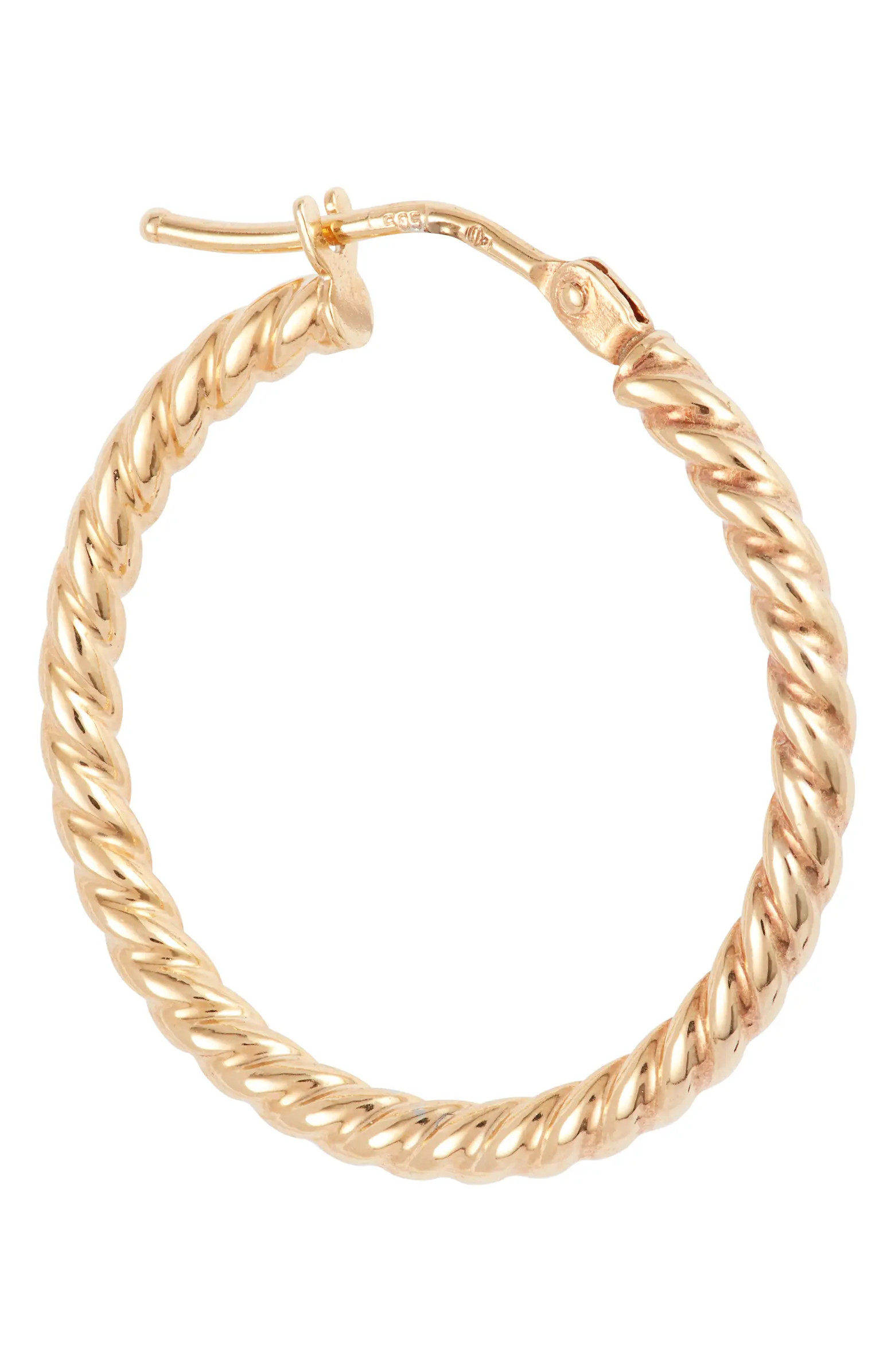 14K Gold Texture Swirl Hoop Earrings | Nordstrom