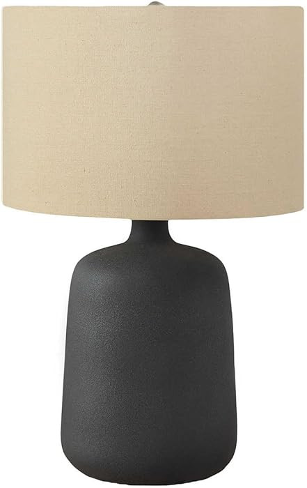 Monarch Specialties I 9635 LightingTable Lamp, Black Ceramic, Beige Shade, Contemporary | Amazon (US)