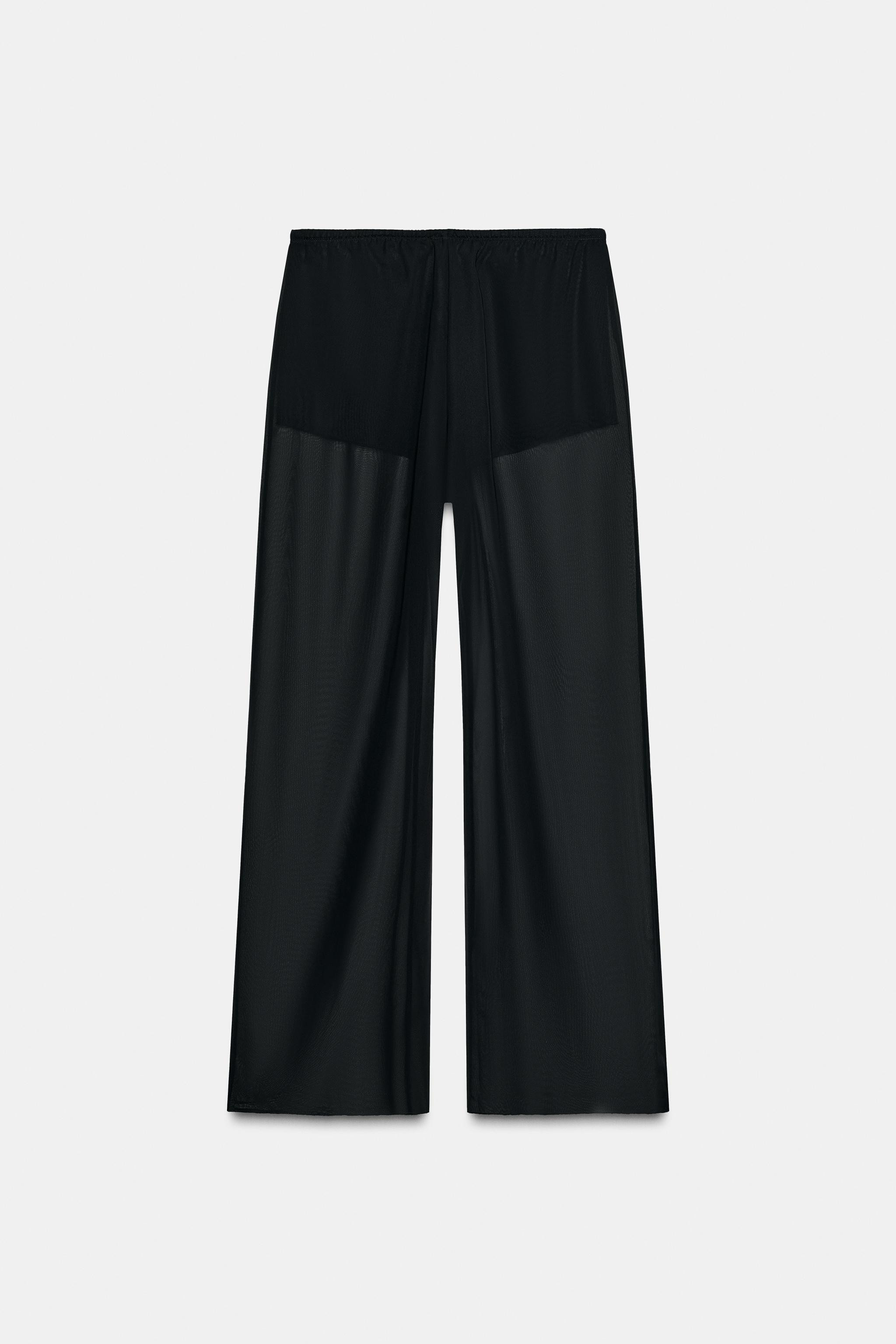 SEMI-SHEER FLOWY PANTS | Zara US