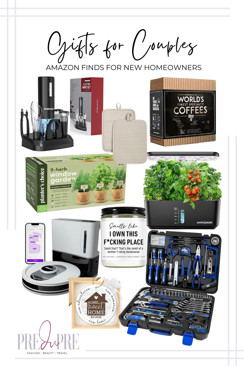 If you need a thoughtful and practical gift for a couple who just bought a new home, this guide is for you! my roundup of Amazon finds for new homeowners is packed with essentials that are both useful and fun. Every new homeowner needs a starter tool kit, a robot vacuum (a must-have!), and maybe a cheeky candle. We also included fun items like an indoor herb garden and a wine opener set to celebrate! Tap to shop these perfect housewarming gift ideas that help a couple settle in and truly make their house a home.

#NewHomeownerGifts #HousewarmingGift #GiftsForCouples #AmazonHome #HomeEssentials #PracticalGifts #NewHome #PreDupreGifts #LTKHome #LTKGiftGuide #LTKFinds 

 #LTKHome #LTKFindsUnder100