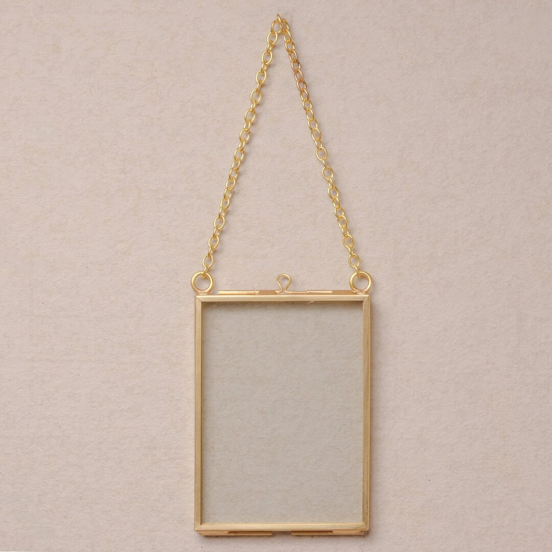 Mini Vertical Brass Hanging Frame Wallet Photo 2.5x3.5 Ornament - Etsy | Etsy (US)